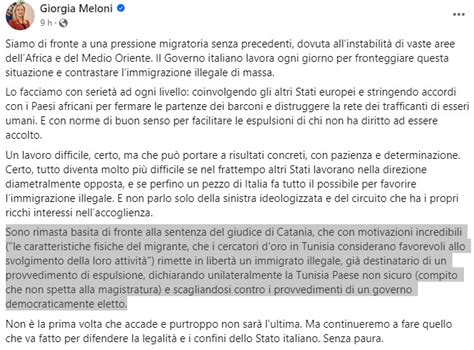 Meloni Parla Di Motivazioni Incredibili Ma Quelle Che Cita Non