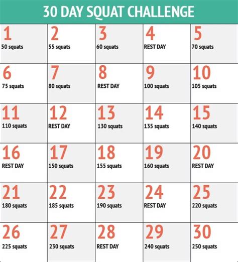 Squats Défi Squat 30 Jours 30 Jours Entraînement Entraînement Planche