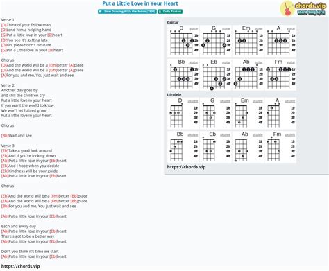 Chord: Put a Little Love in Your Heart - tab, song lyric, sheet, guitar, ukulele | chords.vip