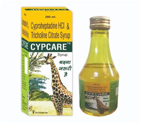 Cyproheptadine Hcl Tricholine Citrate Syrup Ml At Rs Bottle In