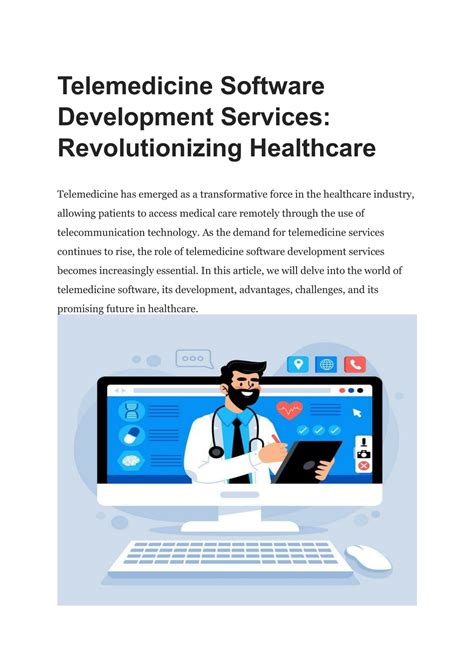 Ppt Telemedicine Software Development Services Revolutionizing