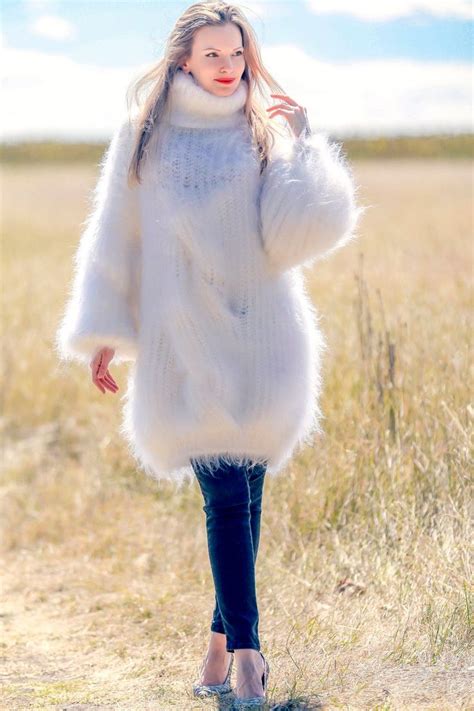 Pull En Maille De C Ble Pais Mohair Lourd Chaud Et Flou Par Etsy