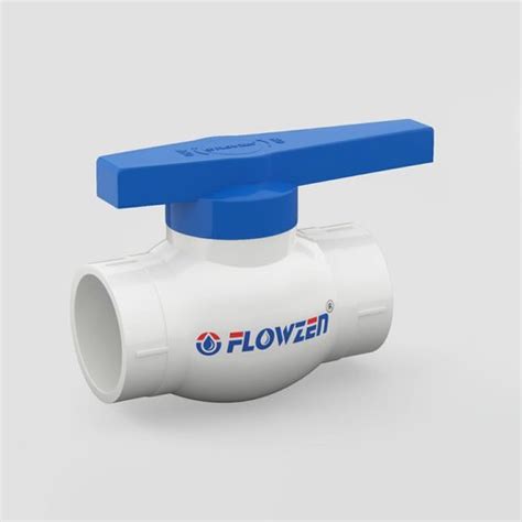 Flowzen White And Blue UPVC Solid Ball Valve Size 15 Mm Suppliers