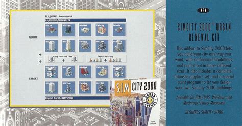 SimCity 2000 Urban Renewal Kit Video Game VideoGameGeek