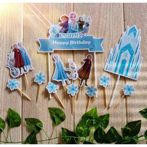 Jual Custom Nama Foto Topper Cake Karakter Frozen Elsa Hiasan Kue