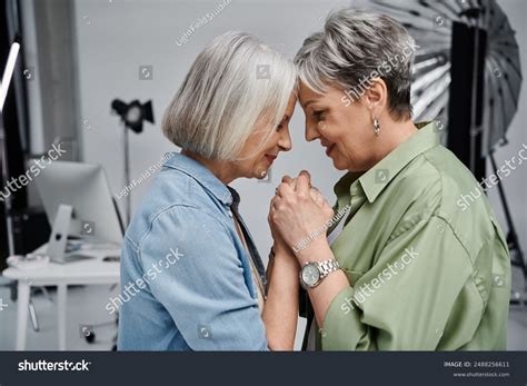Mature Lesbian Couple Shares Tender Moment Stock Photo 2488256611 Shutterstock