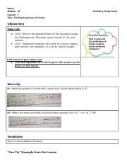 Copy Of GeomS2 M14L07 Study Sheet Docx Name Module 14 Lesson 7