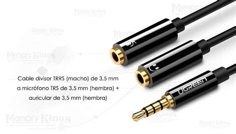 Cable De Audio Adaptador 35mm 1m 2h Ugreen Av141 Memory Kings Lo