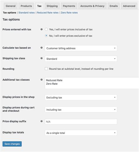 Setting Up Tax Rates