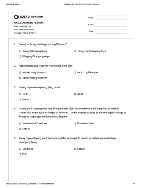 Kinalalagyan Ng Pilipinas Pdf
