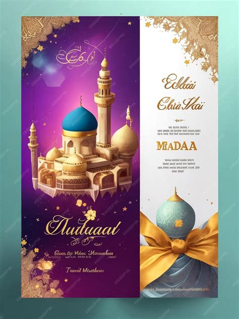 Premium Photo Ramadan Mubarak Invitation Poster Luxury Elegant Design