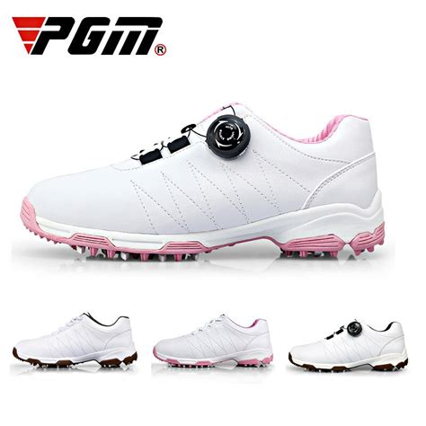 Pgm Golf Shoes Ladies Shoes Anti Sideslip Automatic Rotation Shoelace Waterproof Breathable