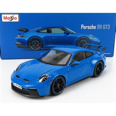 Модел на автомобил Porsche 911 GT3 модел Maisto, 1/18, Син - eMAG.bg