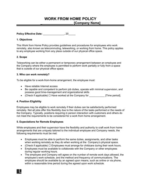 Telecommuting Agreement Template