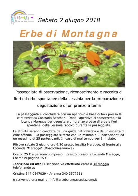 ERBE DI MONTAGNA – Associazione Arcobaleno