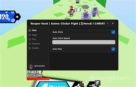 Anime Clicker Fight Auto Click Auto Run Teleport Scripts RbxScript