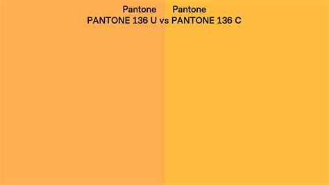 Pantone 136 U Vs PANTONE 136 C Side By Side Comparison