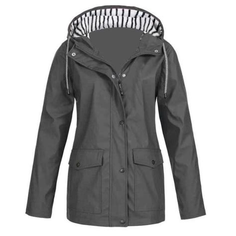 Veste De Pluie Solide Pour Femmes Outdoor Plus Imperm Able Capuche