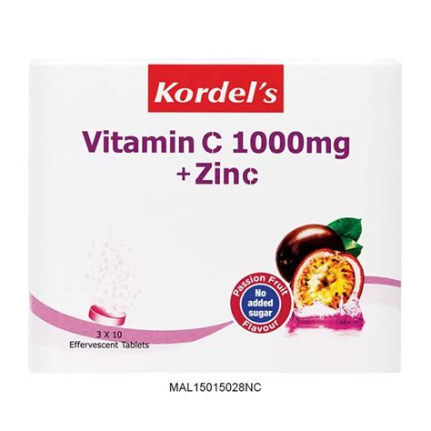 Kordel S Vitamin C 1000mg Zinc Effervescent Tablet Cambert Malaysia