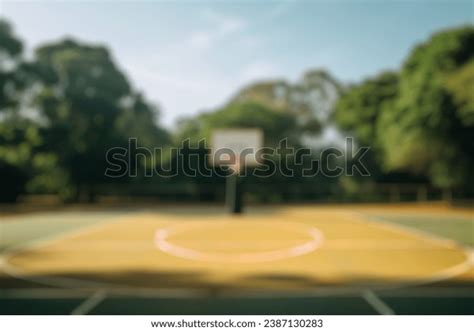 Basketball Court Outdoor Blurred Defocused Bokeh Stock Photo 2387130283