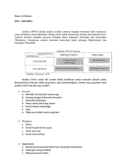 PDF Tugas Analisis Swot DOKUMEN TIPS