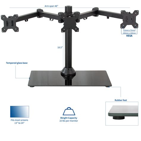 Stand V003fg Triple Monitor Desk Stand Vivo Desk Solutions Screen Mounting And More