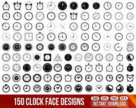 Clock Face SVG Bundle Timer Svg Clock Face PNG Clock Face Clipart