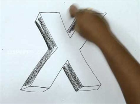 How to Draw X in 3D - YouTube