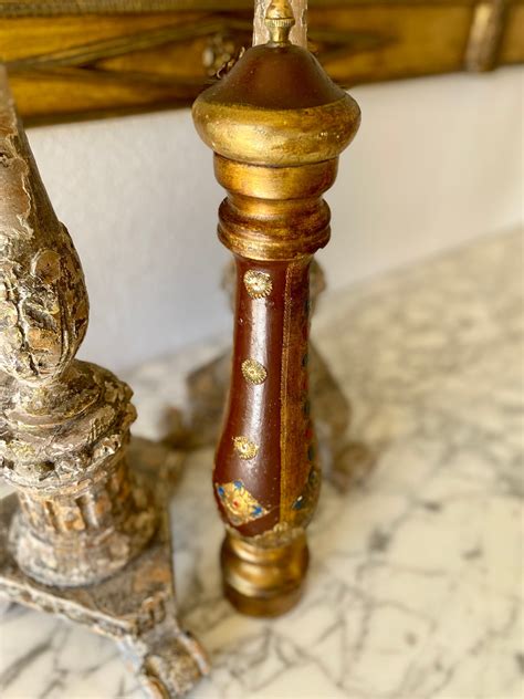 Vintage Florentine Pepper Grinder LARGE Rare Color Wood And Gilt