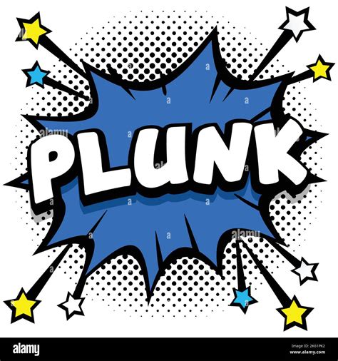 Plunk Pop Art Comic Speech Bubbles Book Sound Effects Vector