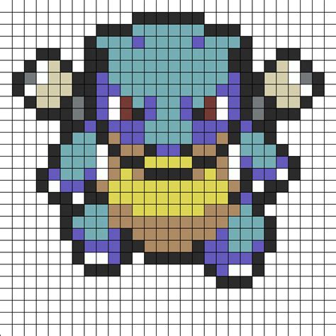 Blastoise Sprite Kandi Pattern Pokemon Perler Beads Pixel Art Pixel