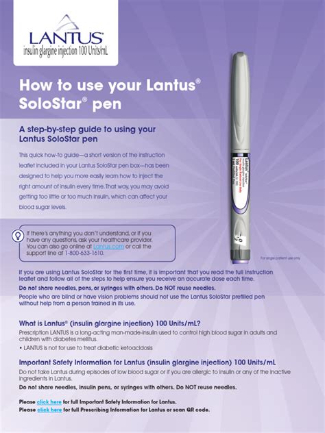 Lantus Solostar Pen Guide Pdf Hypoglycemia Insulin