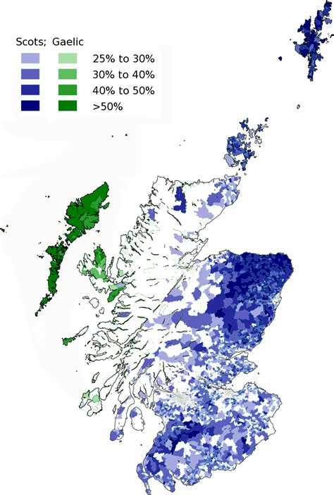Proportion of people who can speak Scots or Gaelic in Scotland (2011