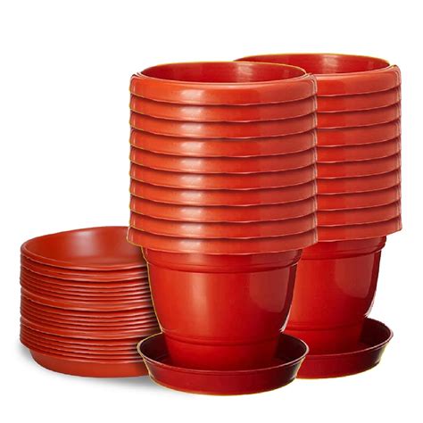 Kraft Seeds By Club Flower Pot Pack Of Pots With Bottom Plate