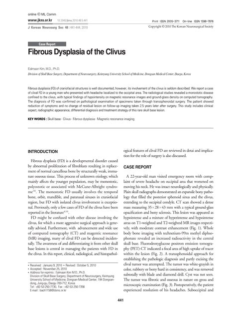 Fibrous Dysplasia Of The Clivus DocsLib