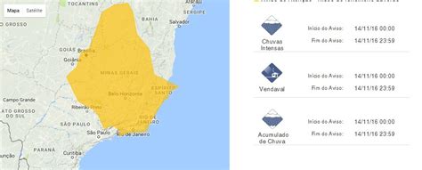 G Instituto Emite Alerta De Chuva Forte E Raios Para O Es Not Cias