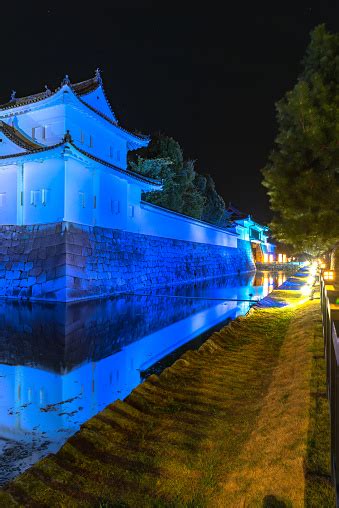 Night View At Nijo Castle In Kyoto Japan Stock Photo - Download Image ...