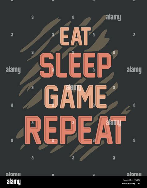 Eat Sleep Game Repeat Gaming Typographyt Shirt Design Stock Vector