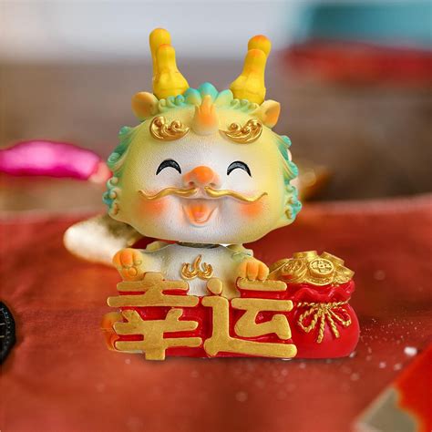 Cuticate Chinese New Year Dragon Figurine Mini Dragon Resin Statue