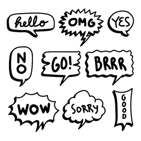 Free Vector Hand Drawn Speech Bubble Doodle Illustration