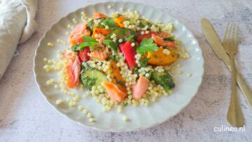 Parelcouscous Met Gegrilde Paprikas En Zalm Culinea Nl