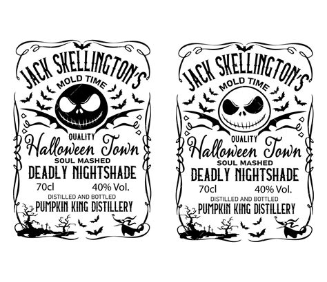 Jack Skellington Whiskey SVG PNG PDF Halloween SVG