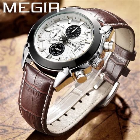 Megir Erkekler Zle Top Marka L Ks Chronograph Su Ge Irmez Spor Erkek