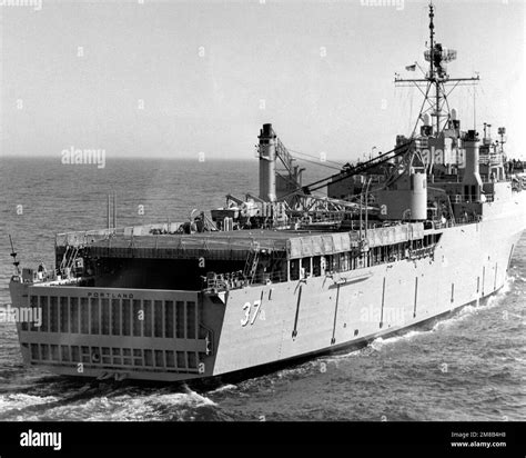 A Starboard Quarter View Of The Dock Landing Ship USS PORTLAND LSD 37