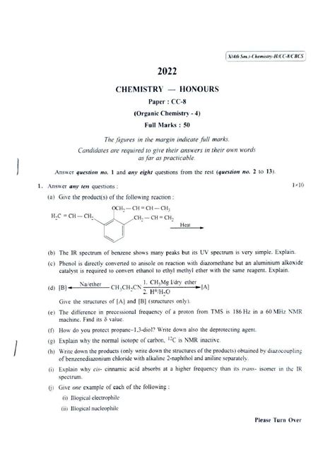 File Cu 2022 B Sc Honours Chemistry Semester 4 Paper Cc 8 Qp Pdf