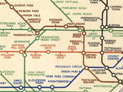 Vintage London Underground Map 1938 Old Tube Map Antique England