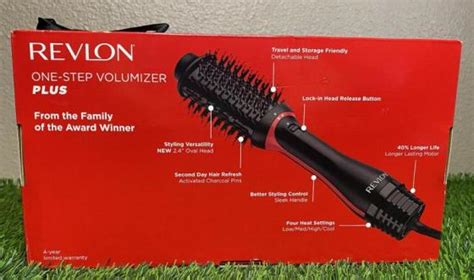 New REVLON One Step Volumizer PLUS Hair Dryer And Hot Air Brush Black Red Id Buy