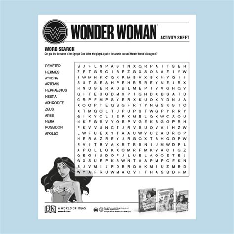 Free Printable Wonder Word Search