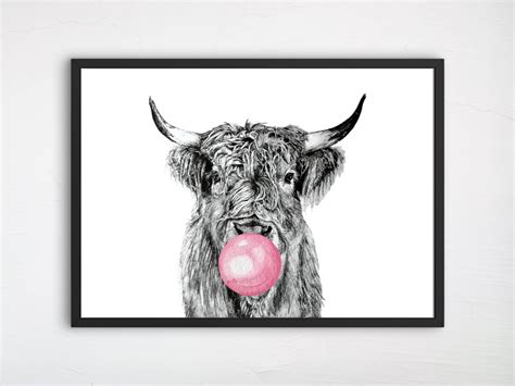 Highland Cow Wall Art Highland Cow Decor Highland Cow Poster