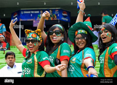 Bangladeshi cricket fans cheering for their team during the opening ...